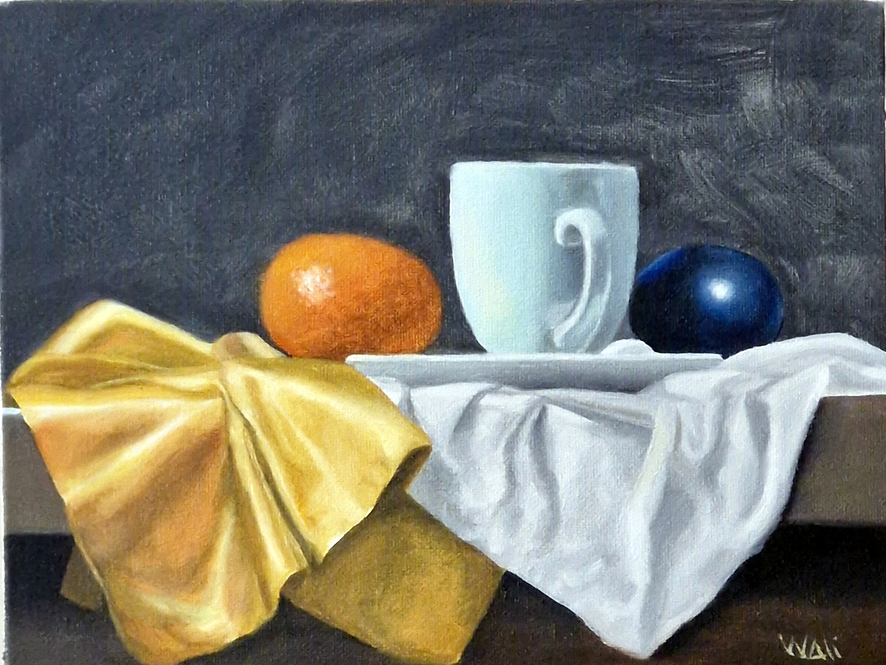 Coffee Mug and Fruit Still Life 