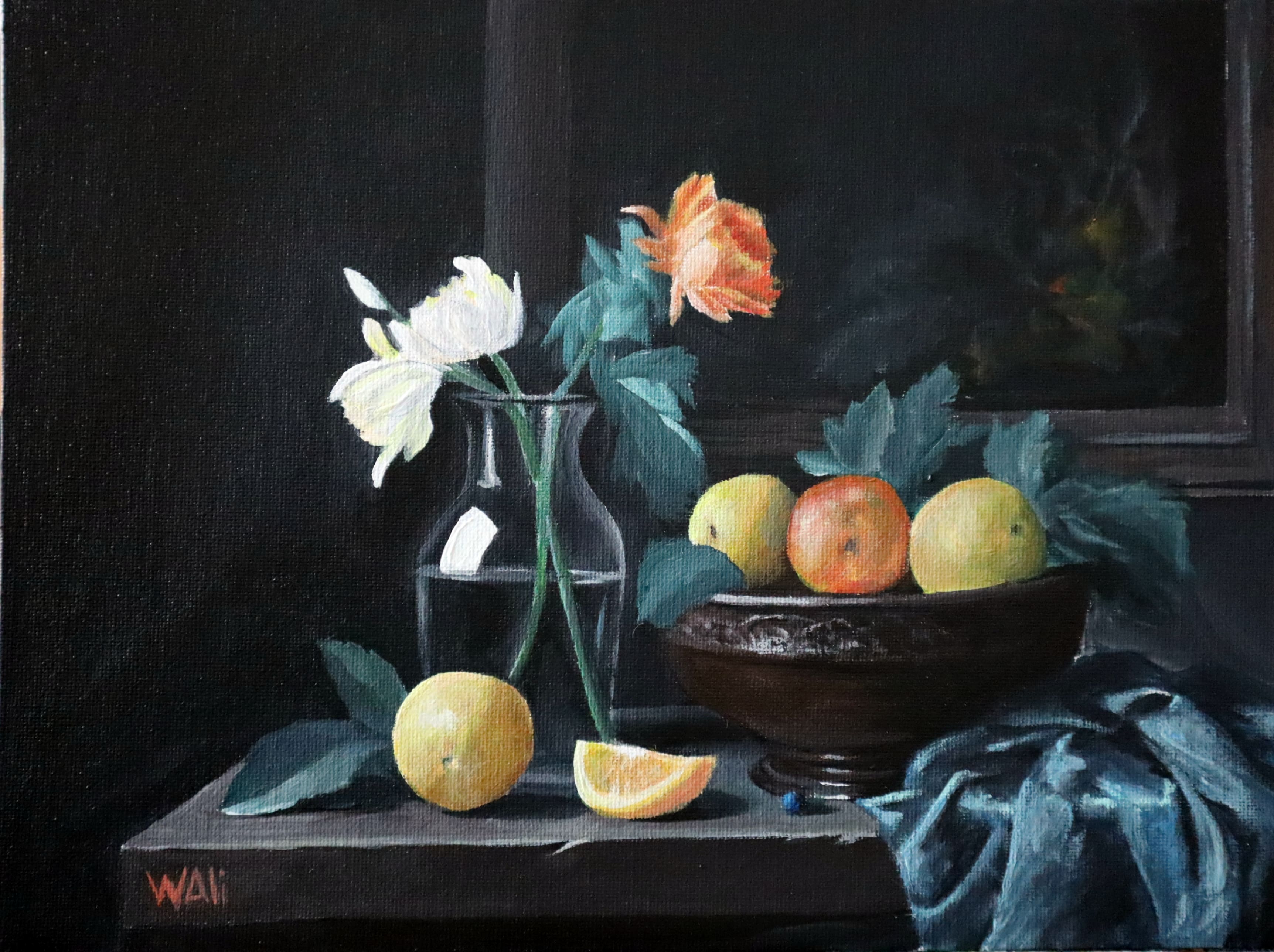 Still Life Fruit and Floral Painting