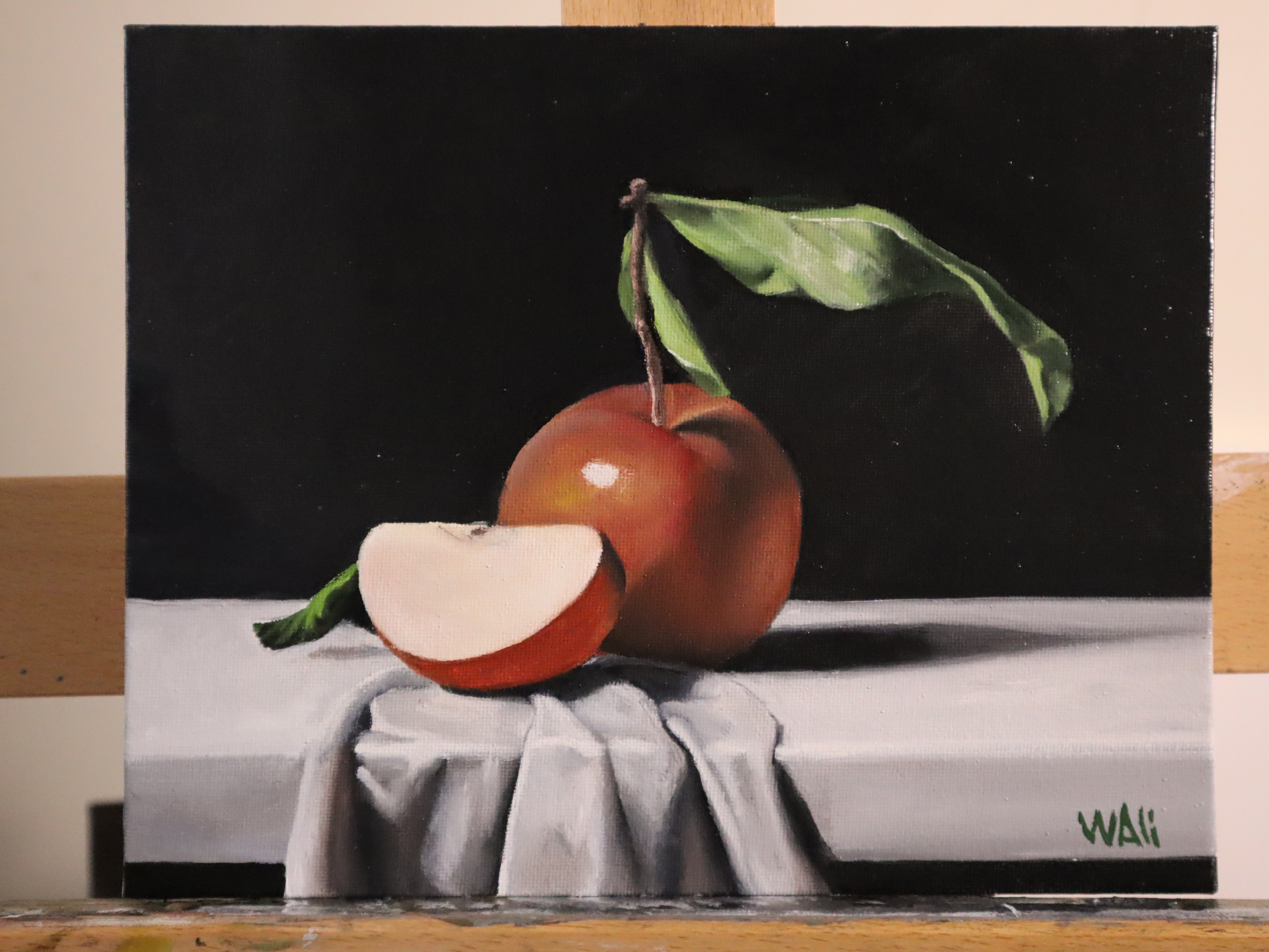 Realistic Apple Still Life Painting