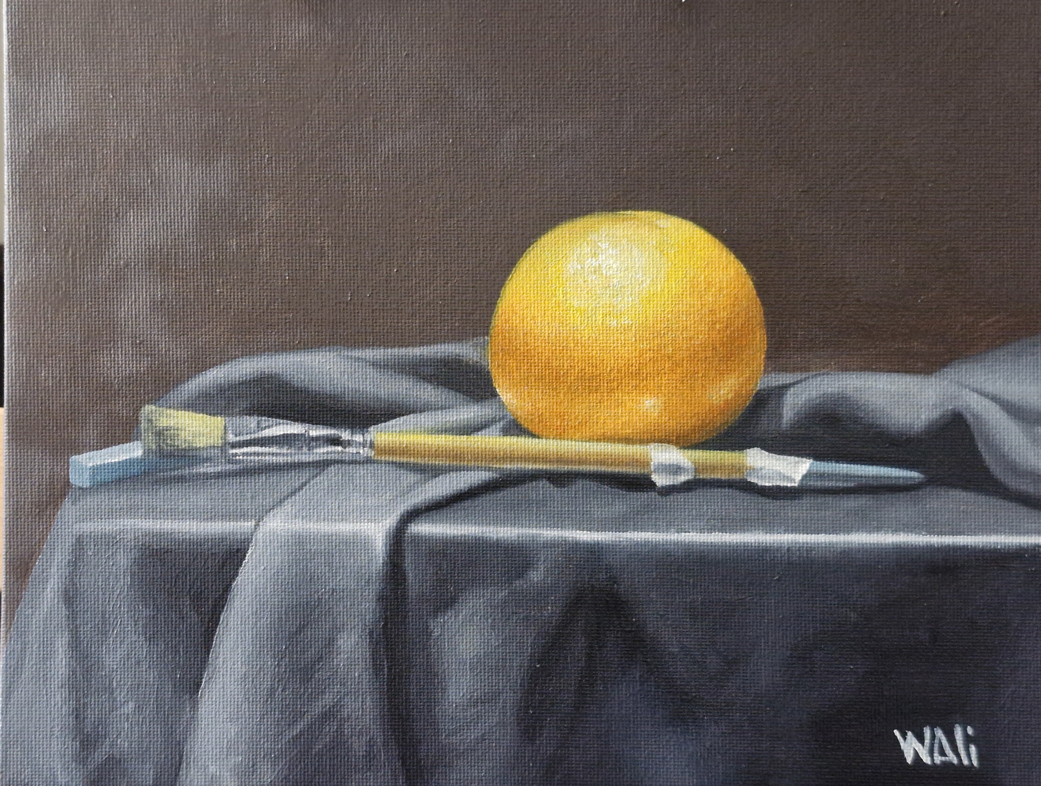 Still Life Painting with Orange