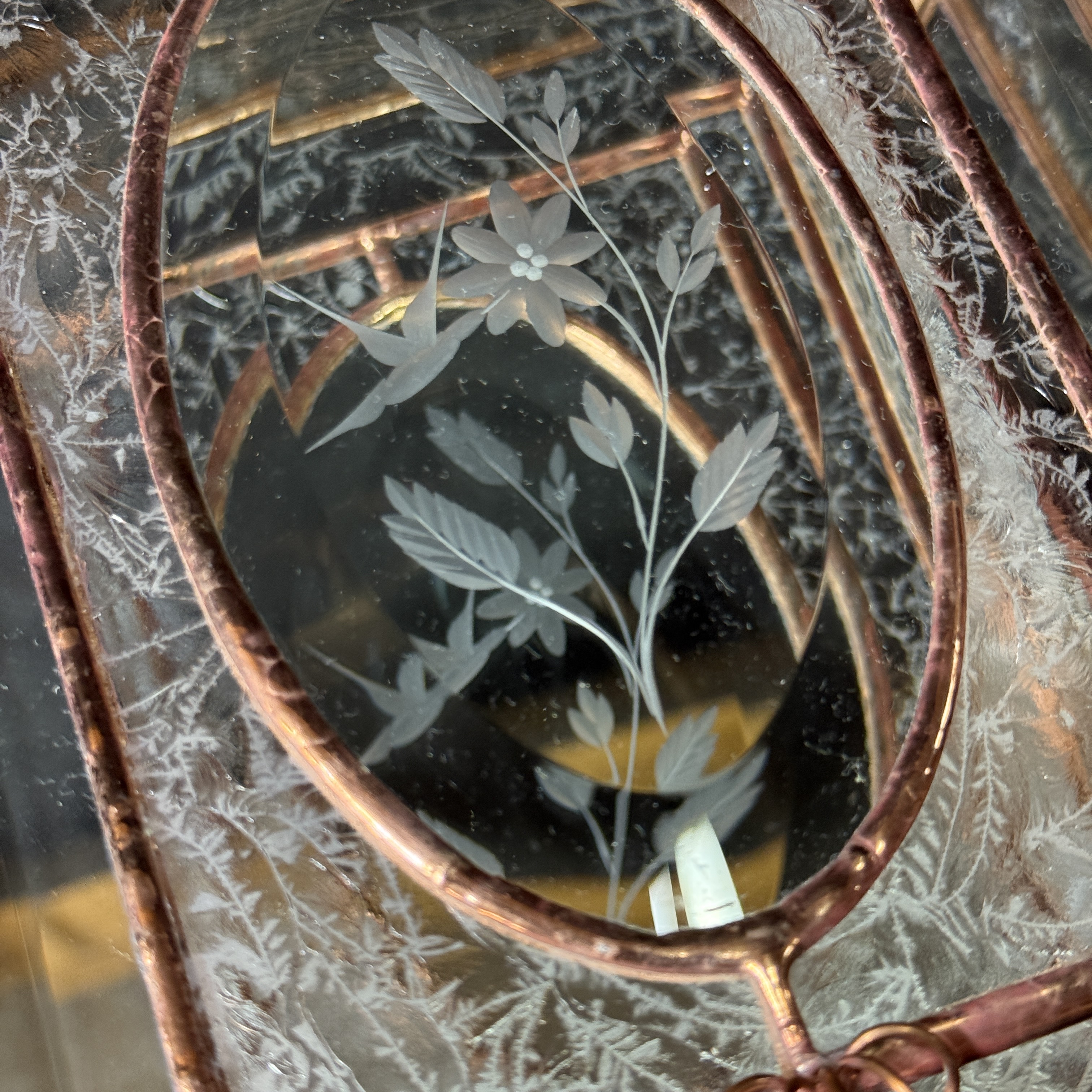 Large Stained Glass Jewelry Box with dividers. 