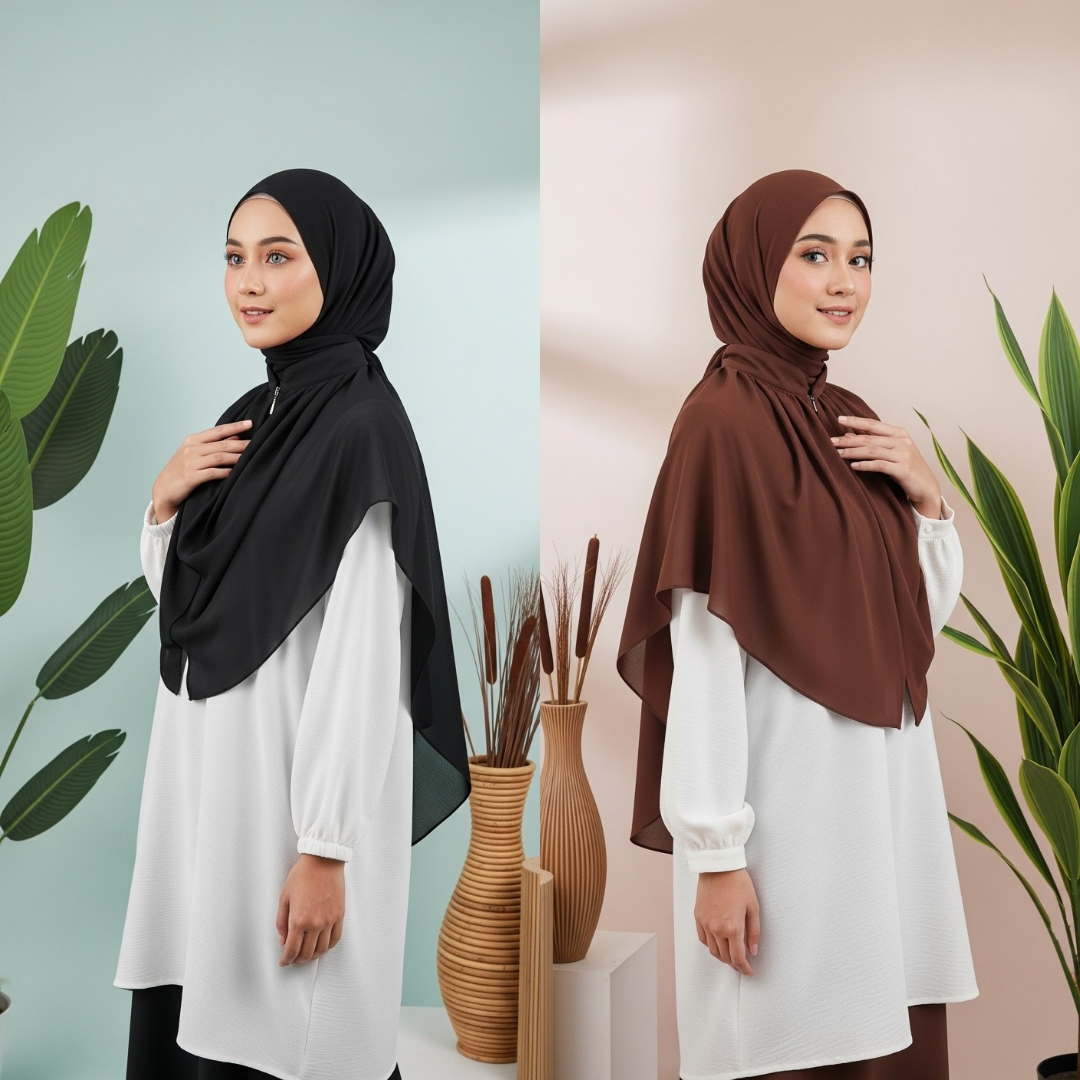 Maliha Black Collar Tudung | Turtoishawl