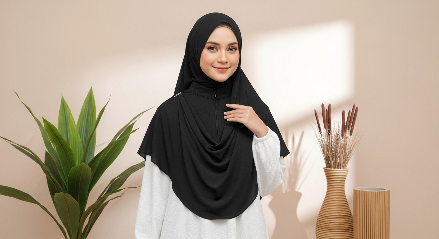 Maliha Black Collar Tudung | Turtoishawl