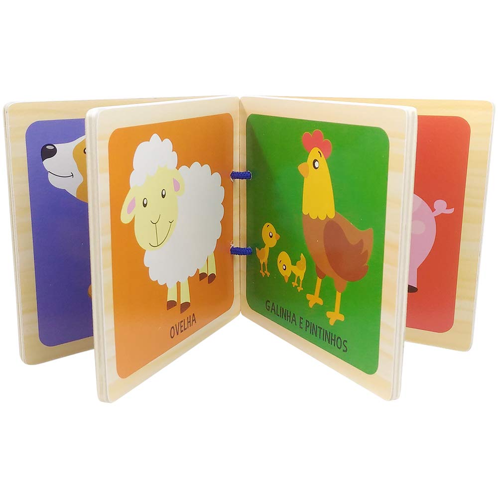 Livros Infantis de Madeira - Coleção Animais e Veículos