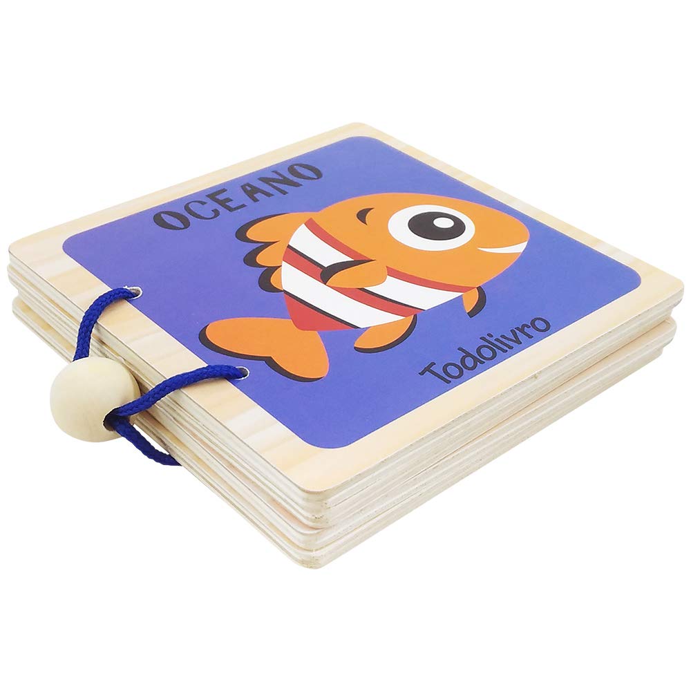 Livros Infantis de Madeira - Coleção Animais e Veículos