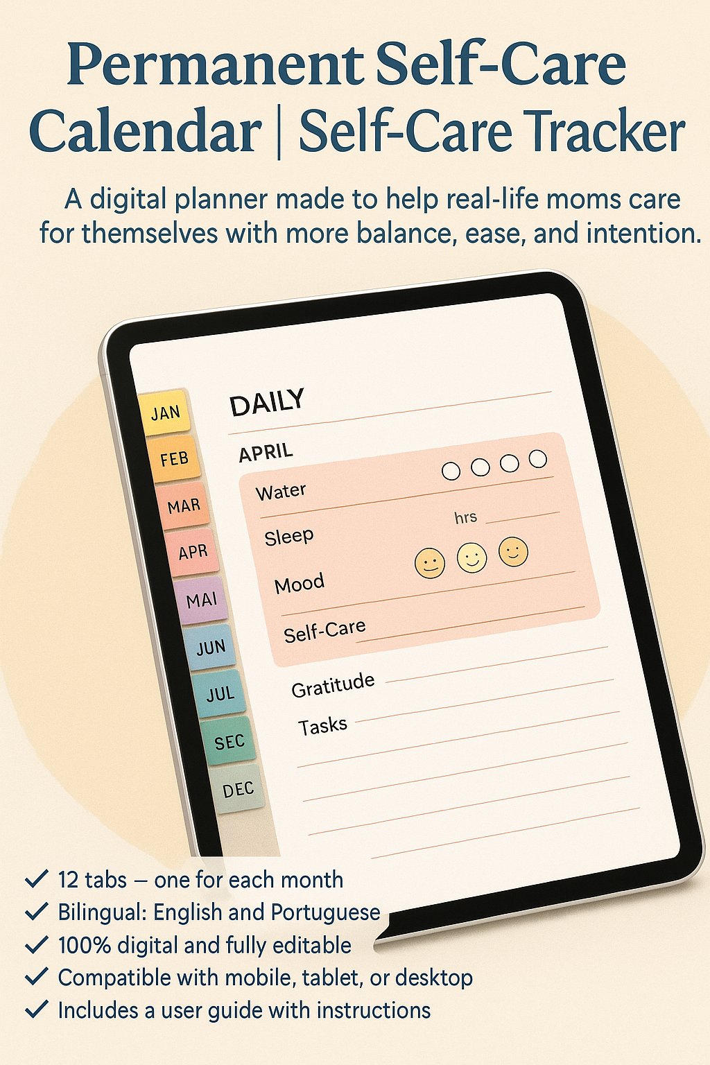 Permanent Self-Care Calendar | Self-Care Tracker