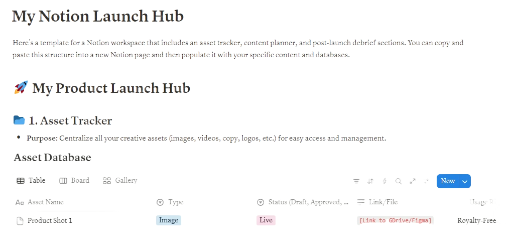 Notion Launch Hub Template