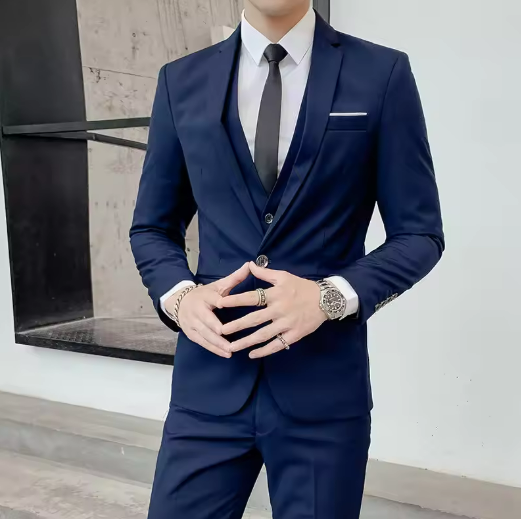 Men's Classic Navy Blue Suit