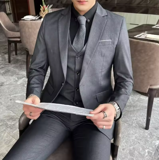 Men's Three-Piece Gray Suit