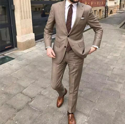 Men's Beige Tailored Suit