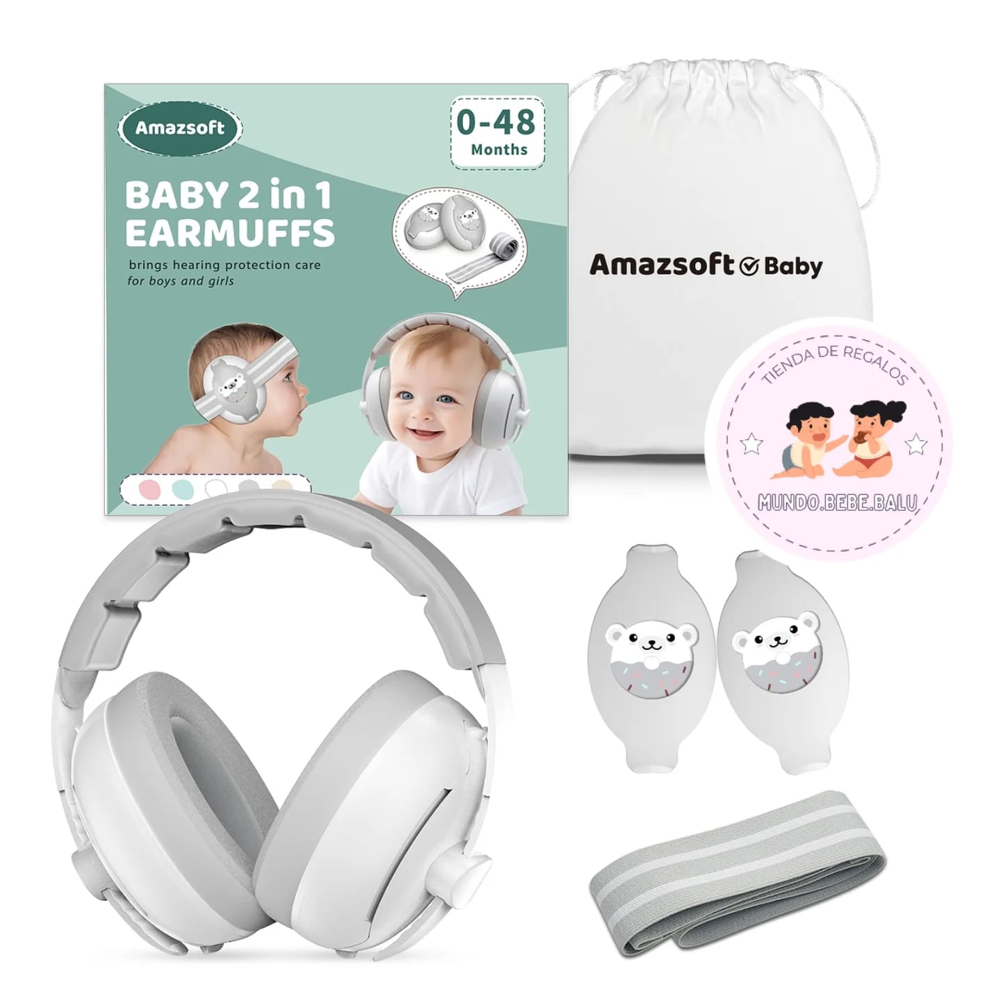 Orejeras para bebés Amazsoft 2 en 1
