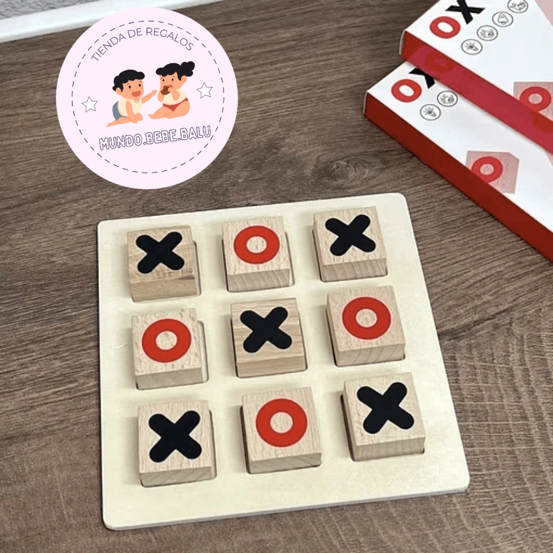Juego de tres en línea de madera