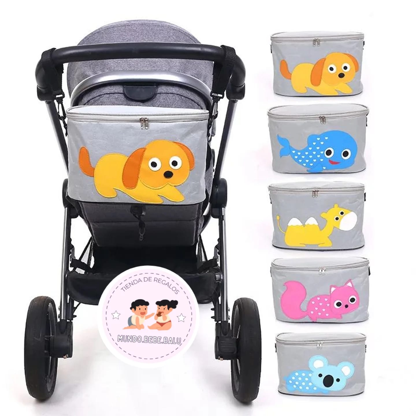 Organizador para cochecito con diseño de animalitos