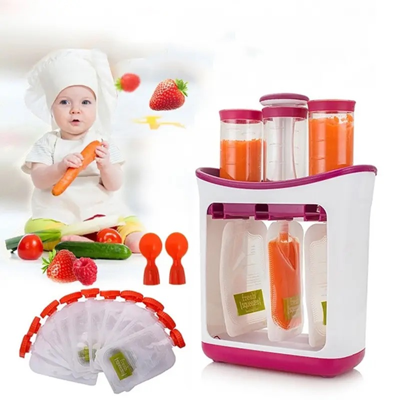 Máquina para llenar bolsas de comida para bebé
