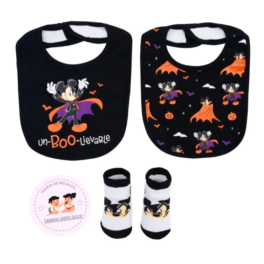 Set de baberos y calcetas de Mickey Mouse Halloween