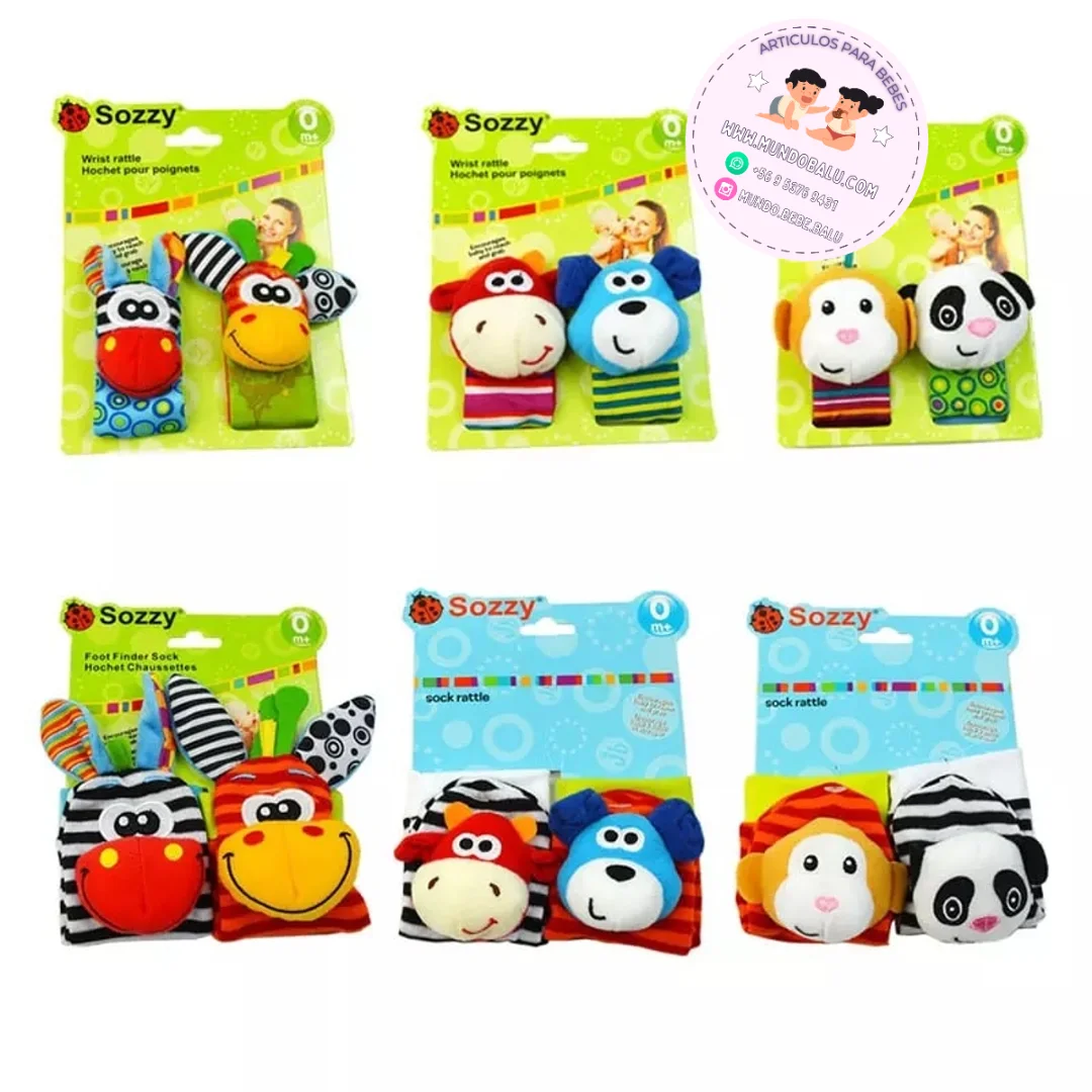 Sonajeros de muñeca y calcetín para bebé