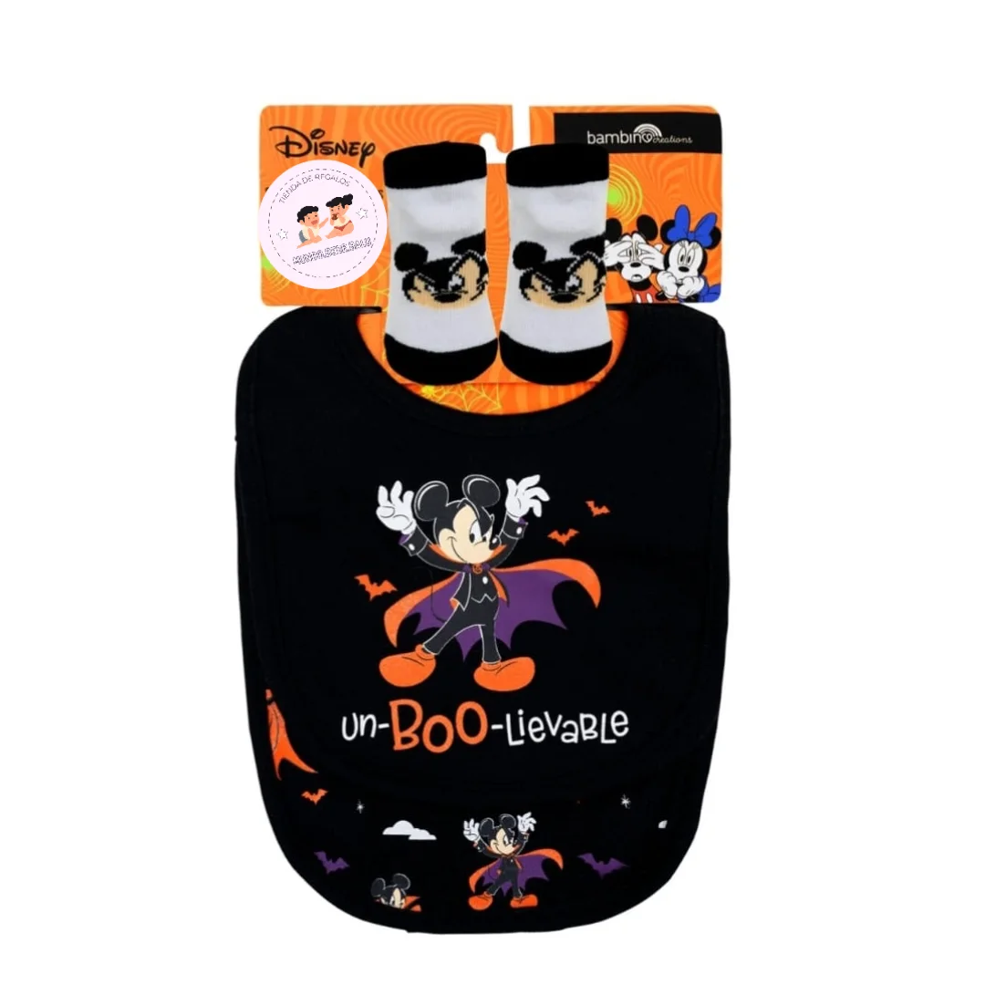 Set de baberos y calcetas de Mickey Mouse Halloween