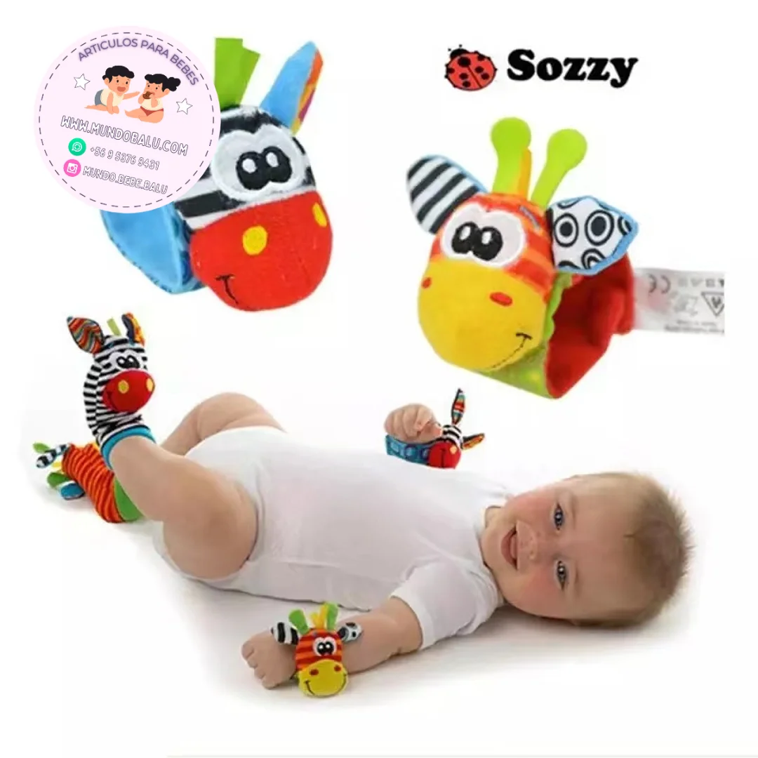 Sonajeros de muñeca y calcetín para bebé