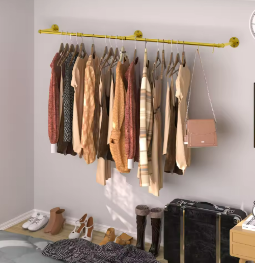 Wall-Mounted Clothes Hanging Rod