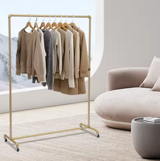 Metal Clothes Rack on Wheels
