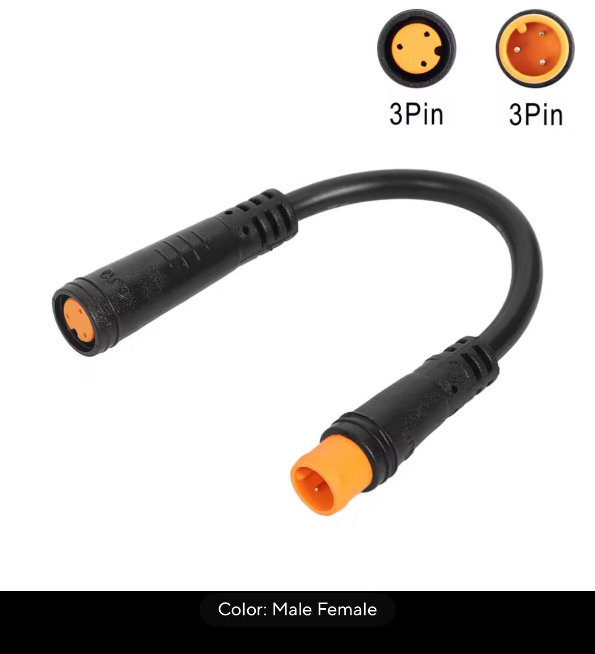 Fatbikes stekker male / female waterdicht 