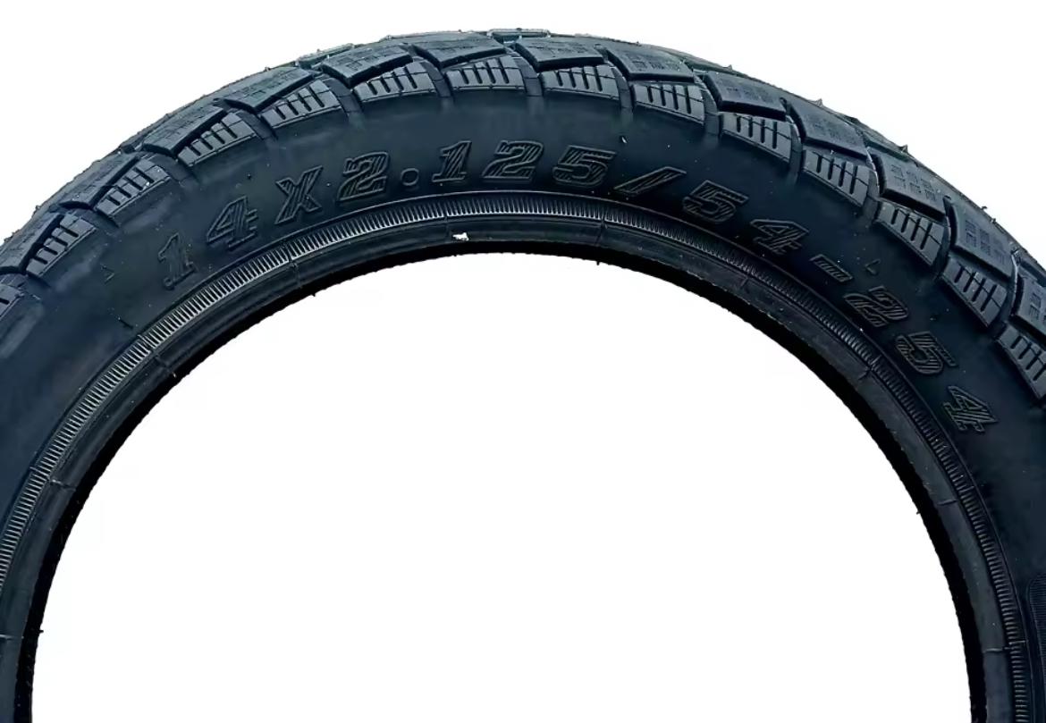 Dyu e bike buitenband  14 x 2.125 inch kleur zwart