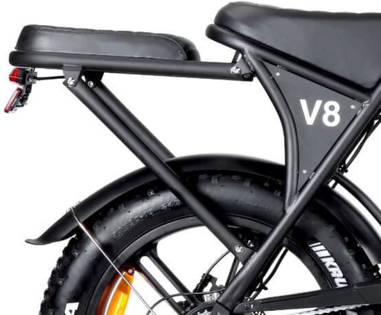 Fatbike OUXI V8 Achterzitje kleur zwart