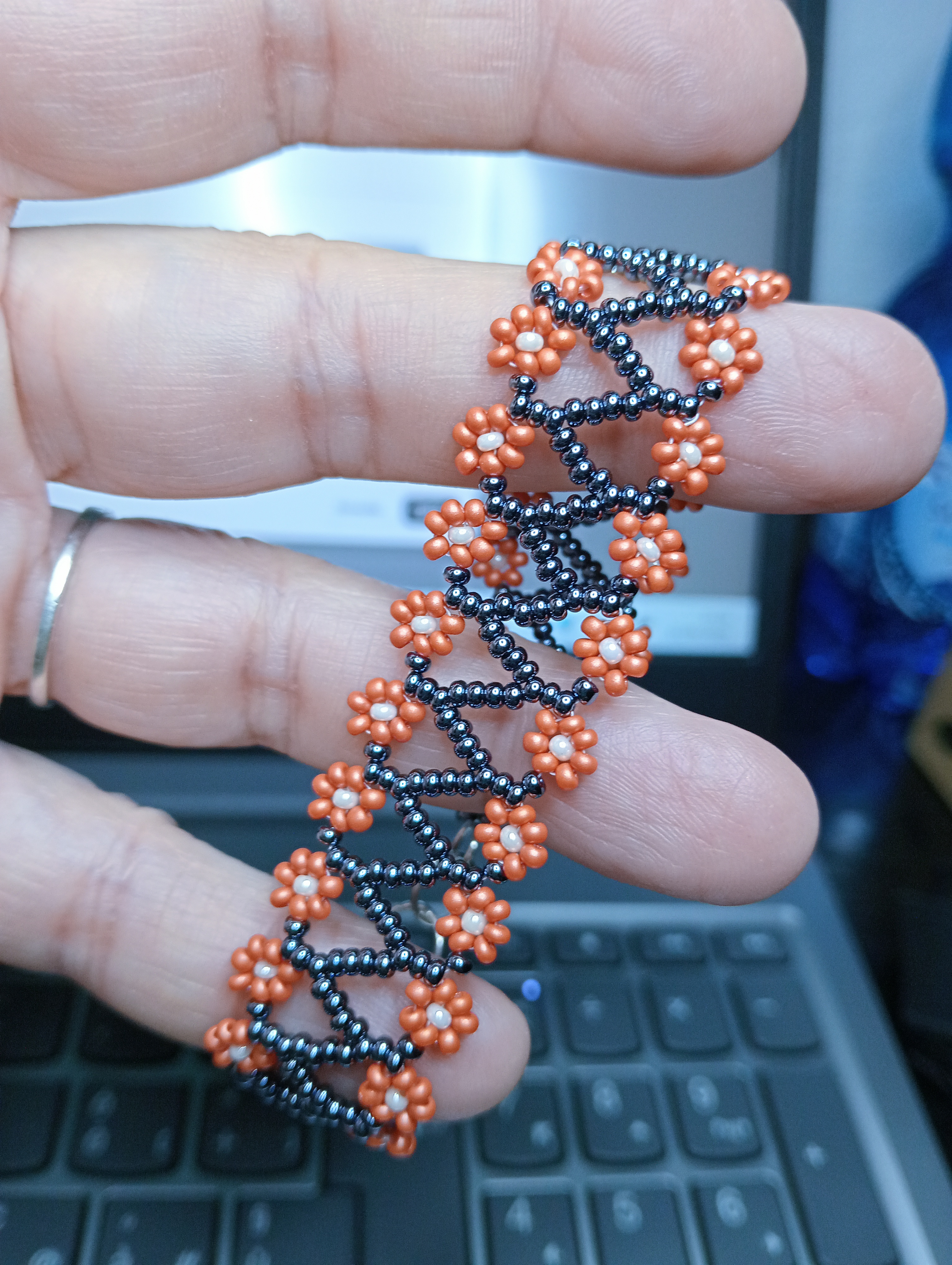 Bracciale Doppio Intreccio (disponibile anche con fiori di altri colori)