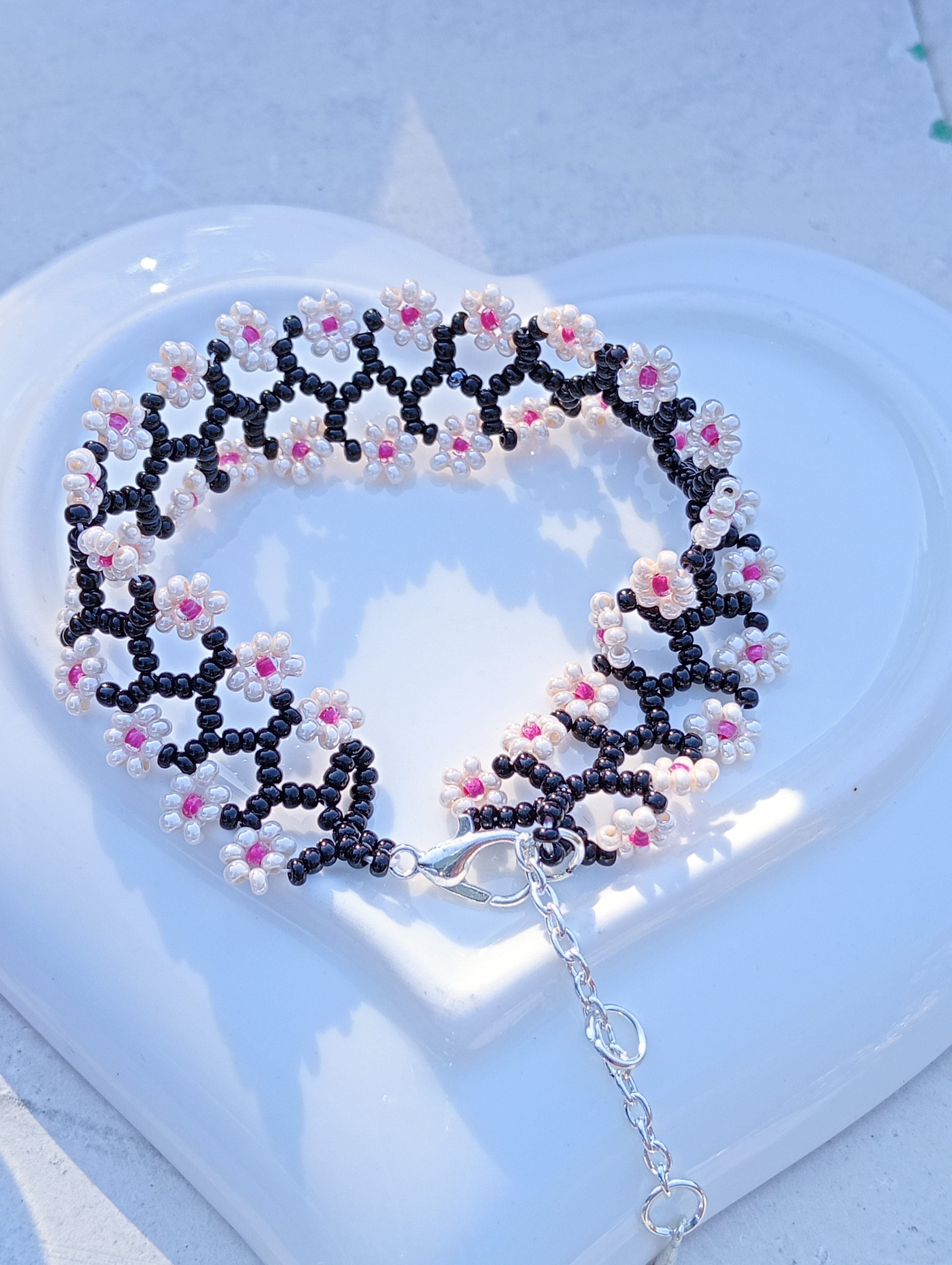 Bracciale Doppio Intreccio (disponibile anche con fiori di altri colori)