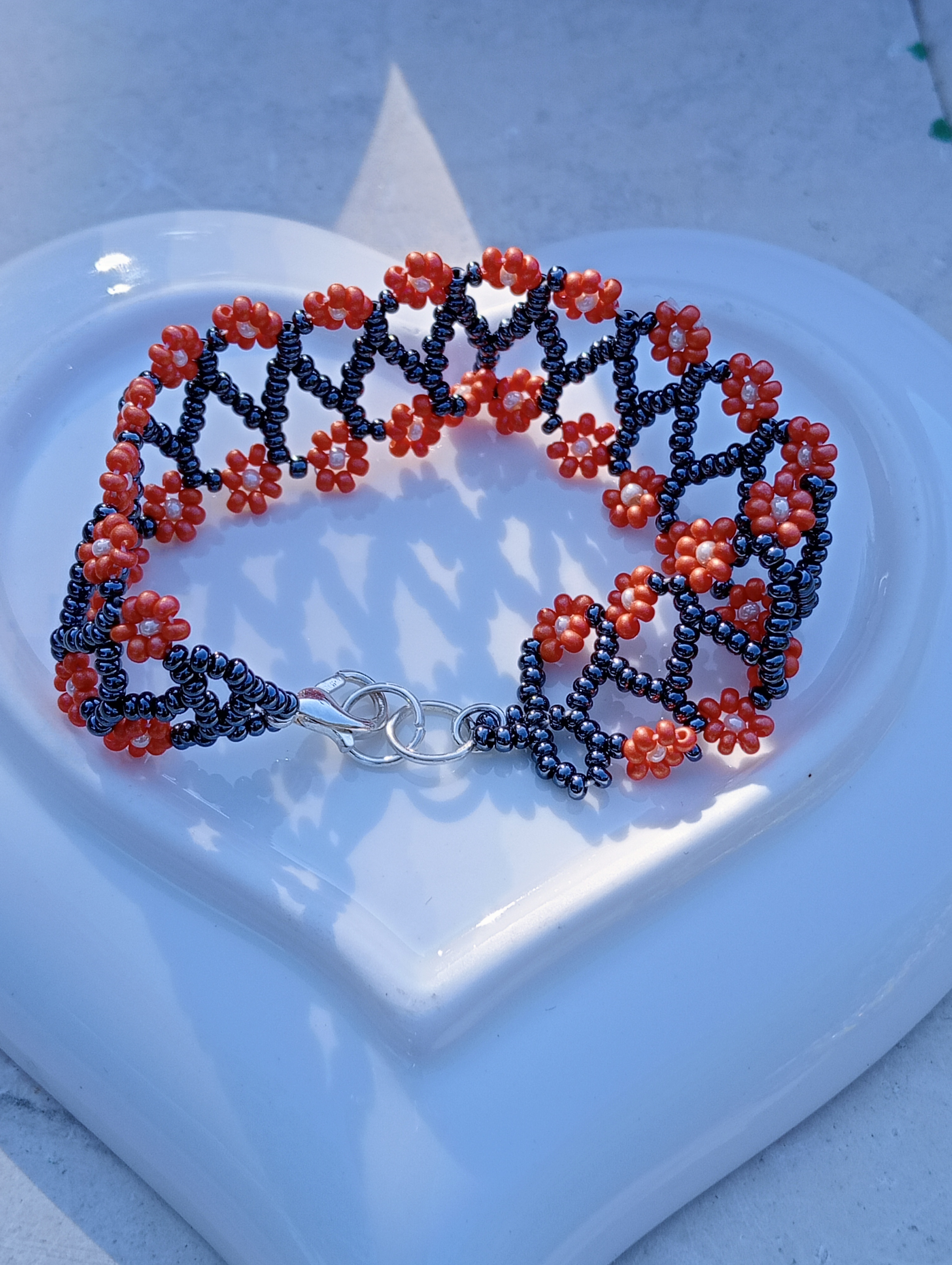 Bracciale Doppio Intreccio (disponibile anche con fiori di altri colori)