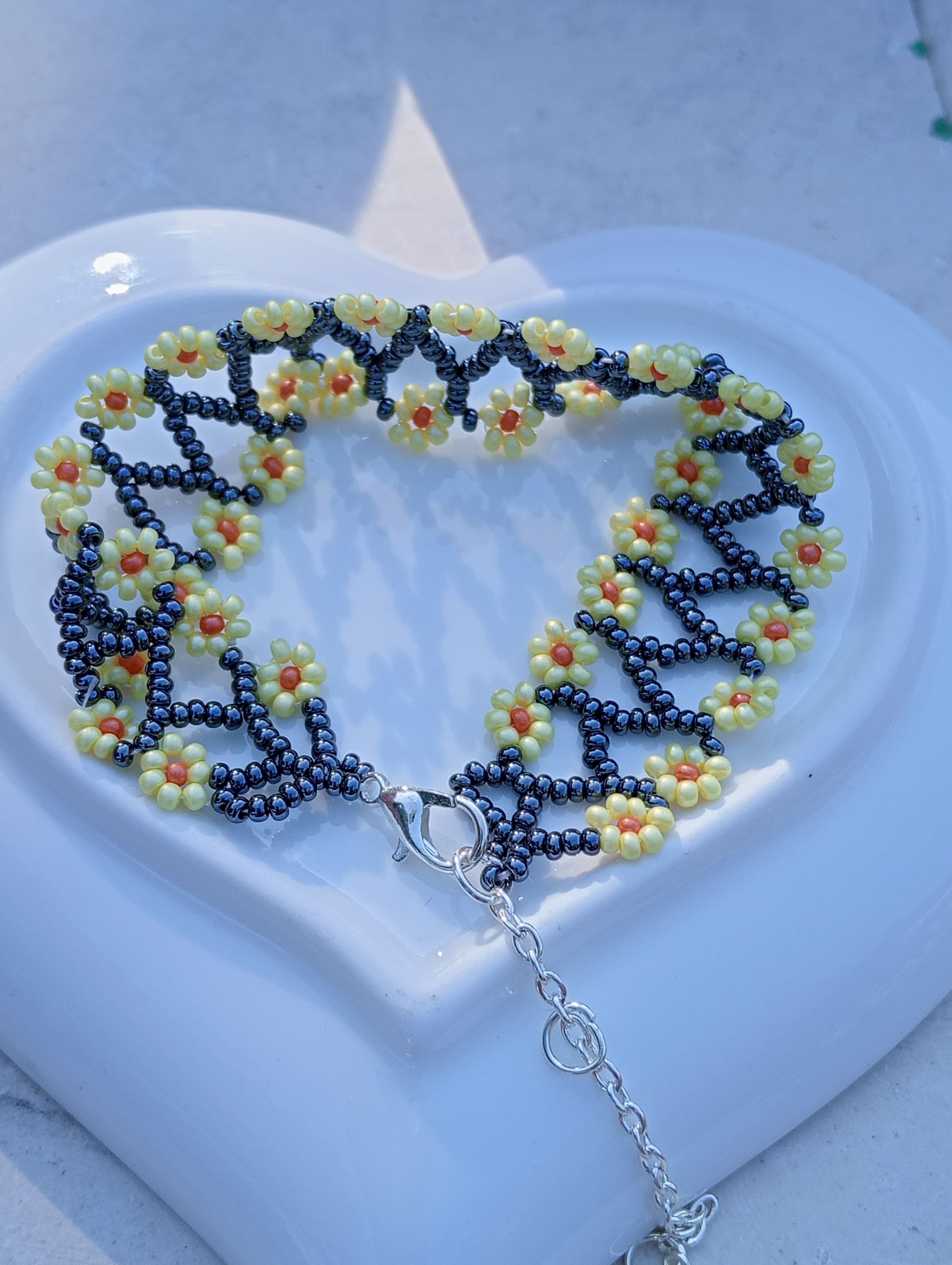 Bracciale Doppio Intreccio (disponibile anche con fiori di altri colori)