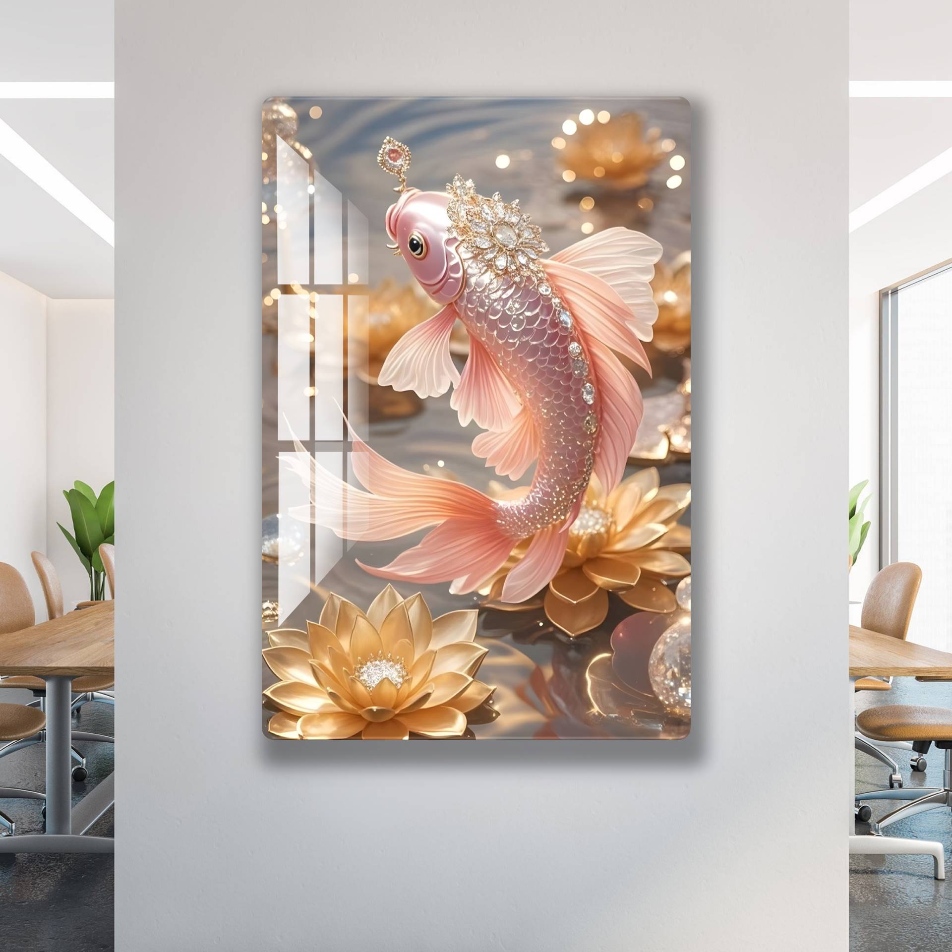 Flying Golden Fish Acrylic Wall Art