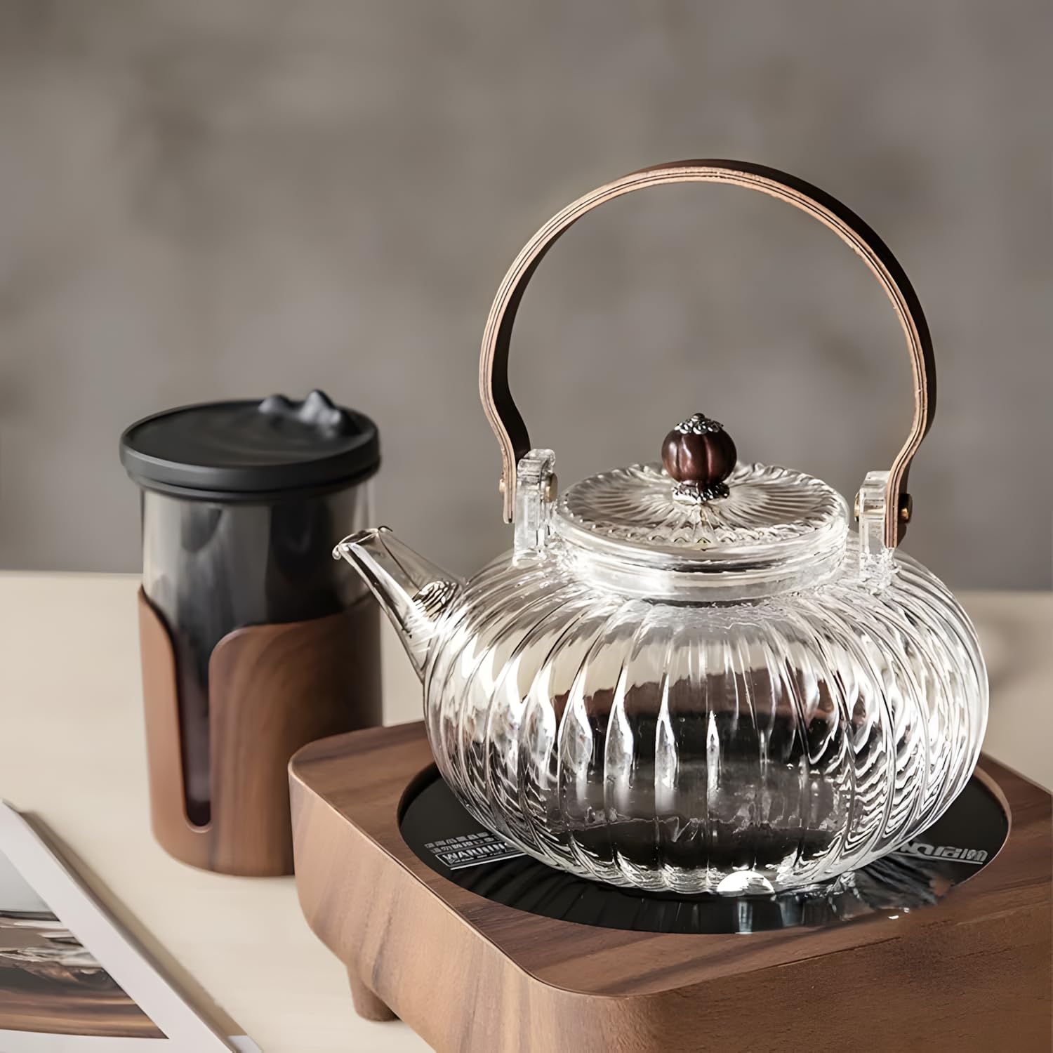 Crystal Bloom Glass Teapot