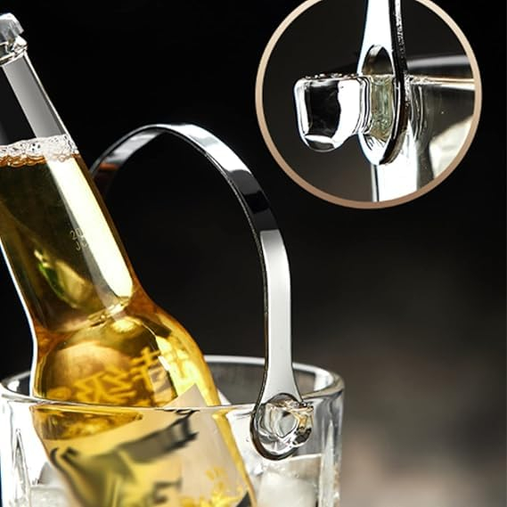 Diamond-Cut Glass Ice Bucket