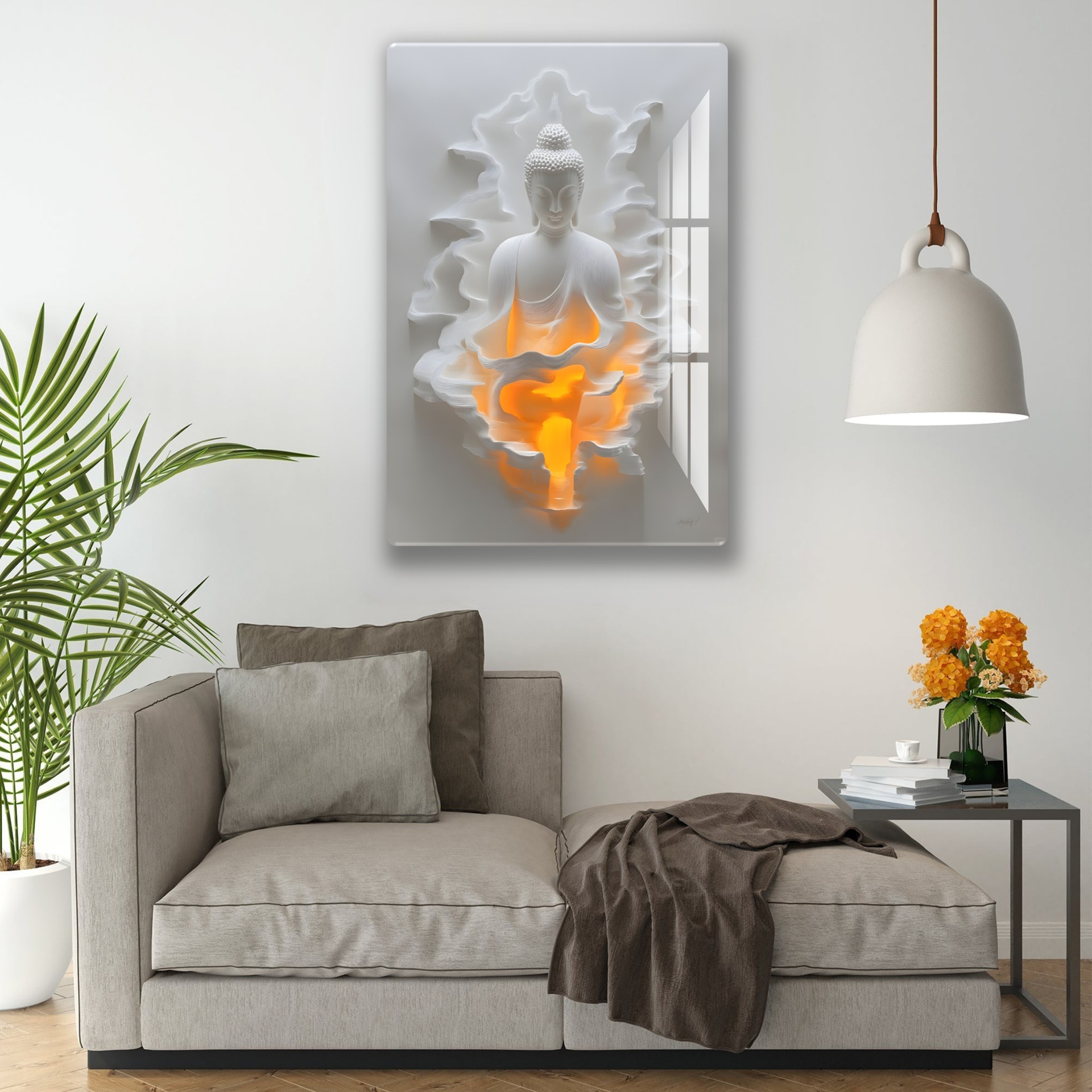 The Enlightened Flame of budha Acrylic Wall art