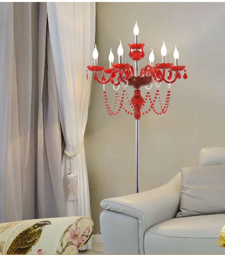 Crimson Luxe Floor Lamp