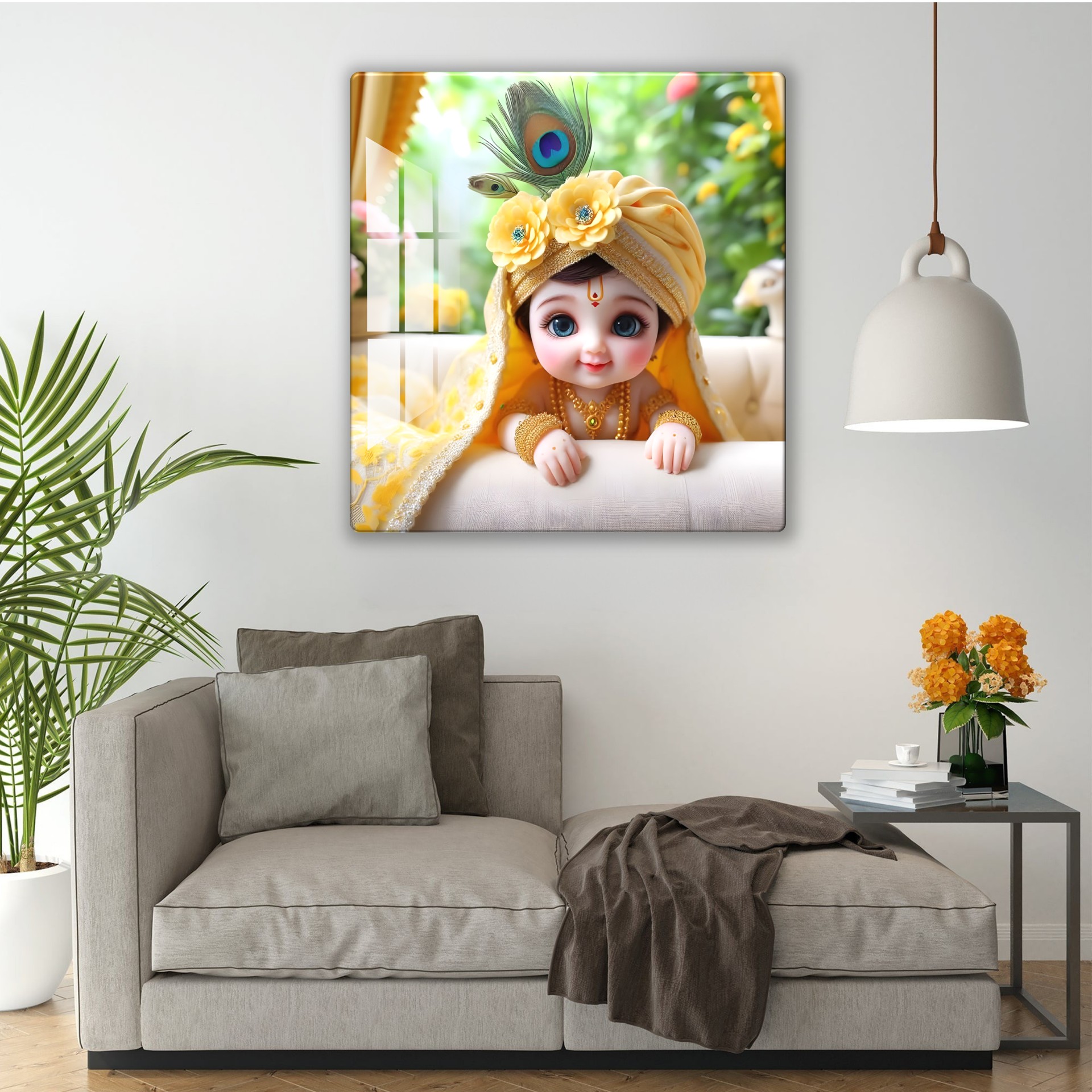Cute Krishna Acrylic Wall Art