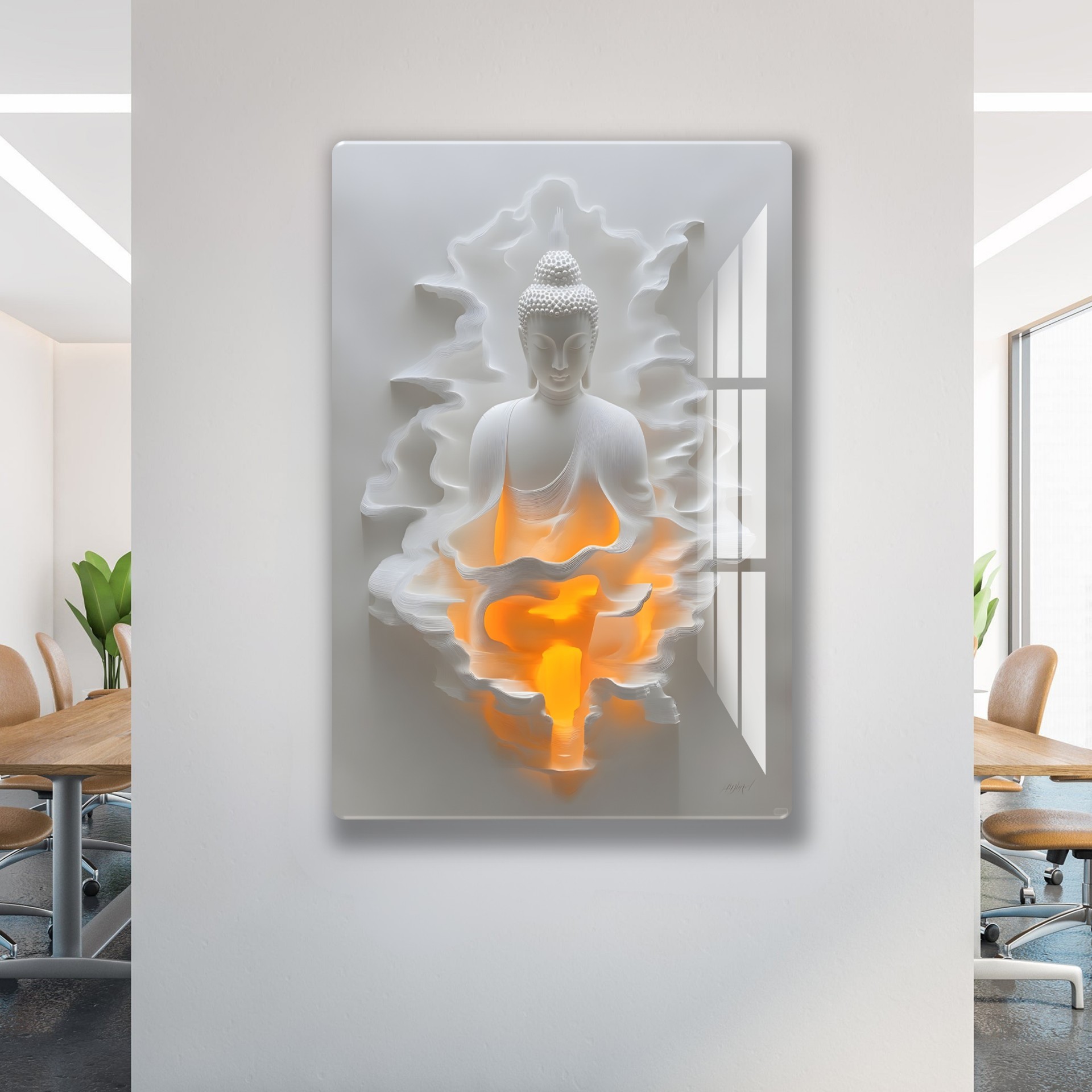 The Enlightened Flame of budha Acrylic Wall art