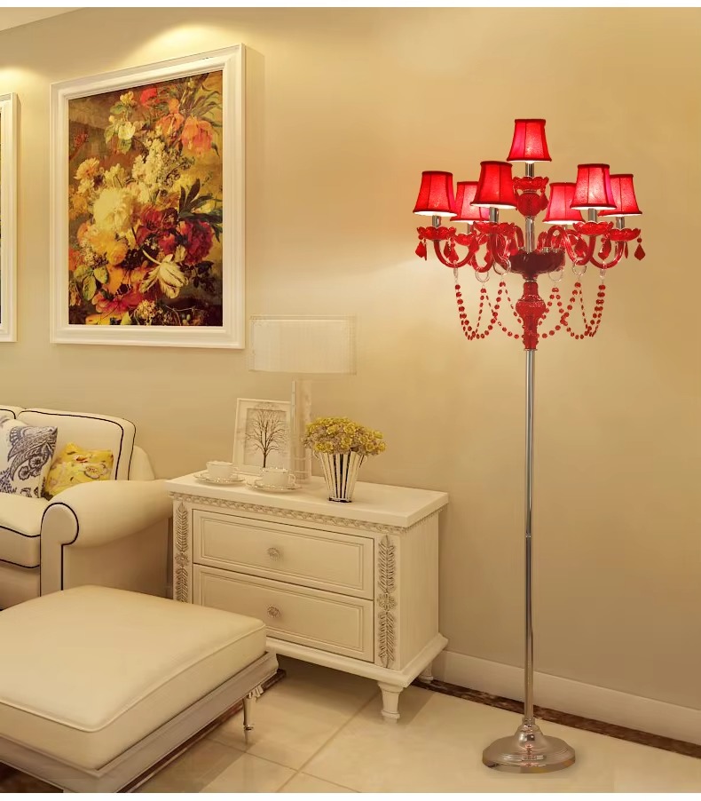 Crimson Luxe Floor Lamp