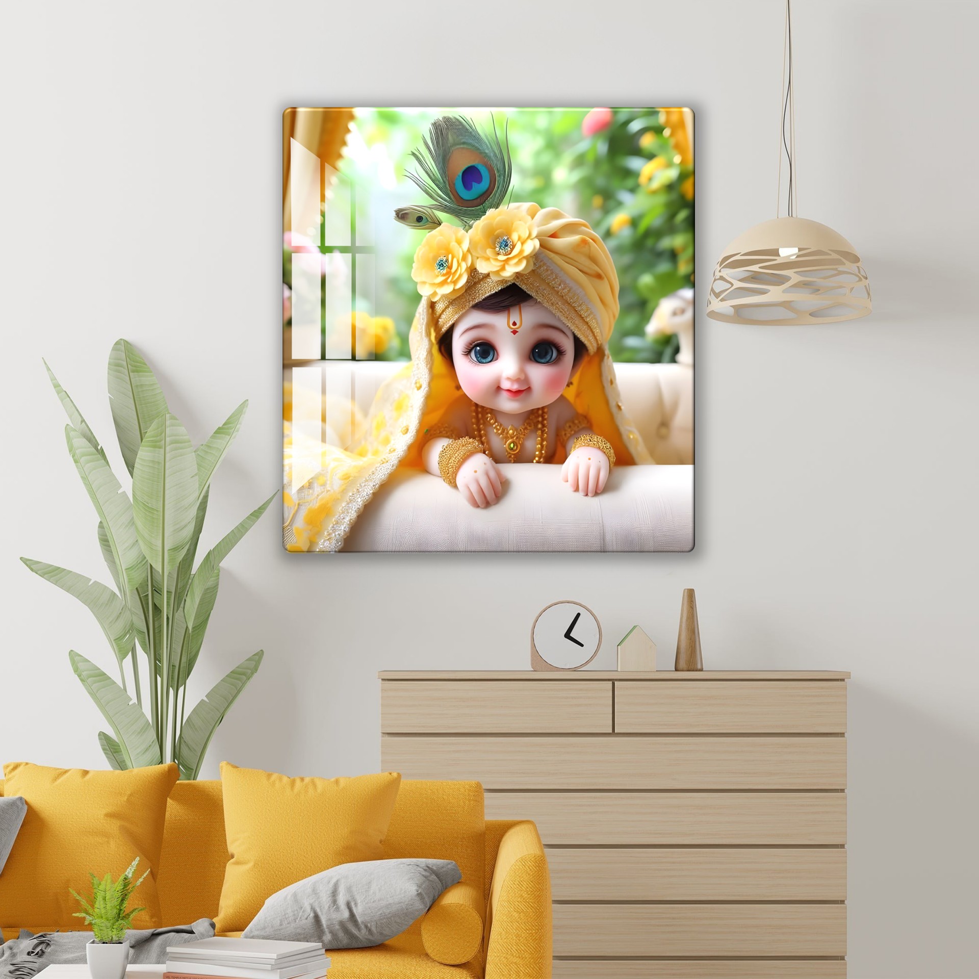 Cute Krishna Acrylic Wall Art