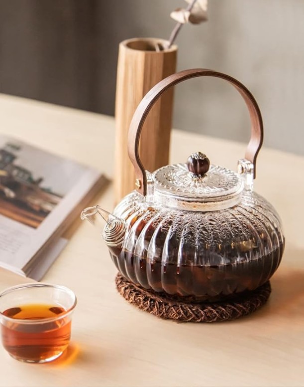 Crystal Bloom Glass Teapot