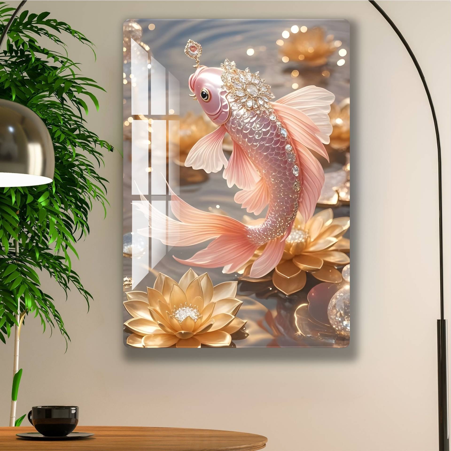 Flying Golden Fish Acrylic Wall Art