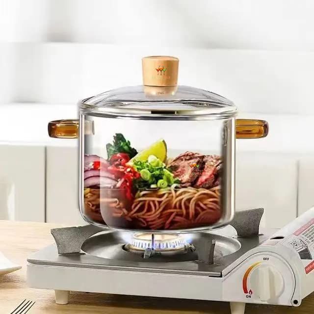 Glass Cooking Pot with Handles