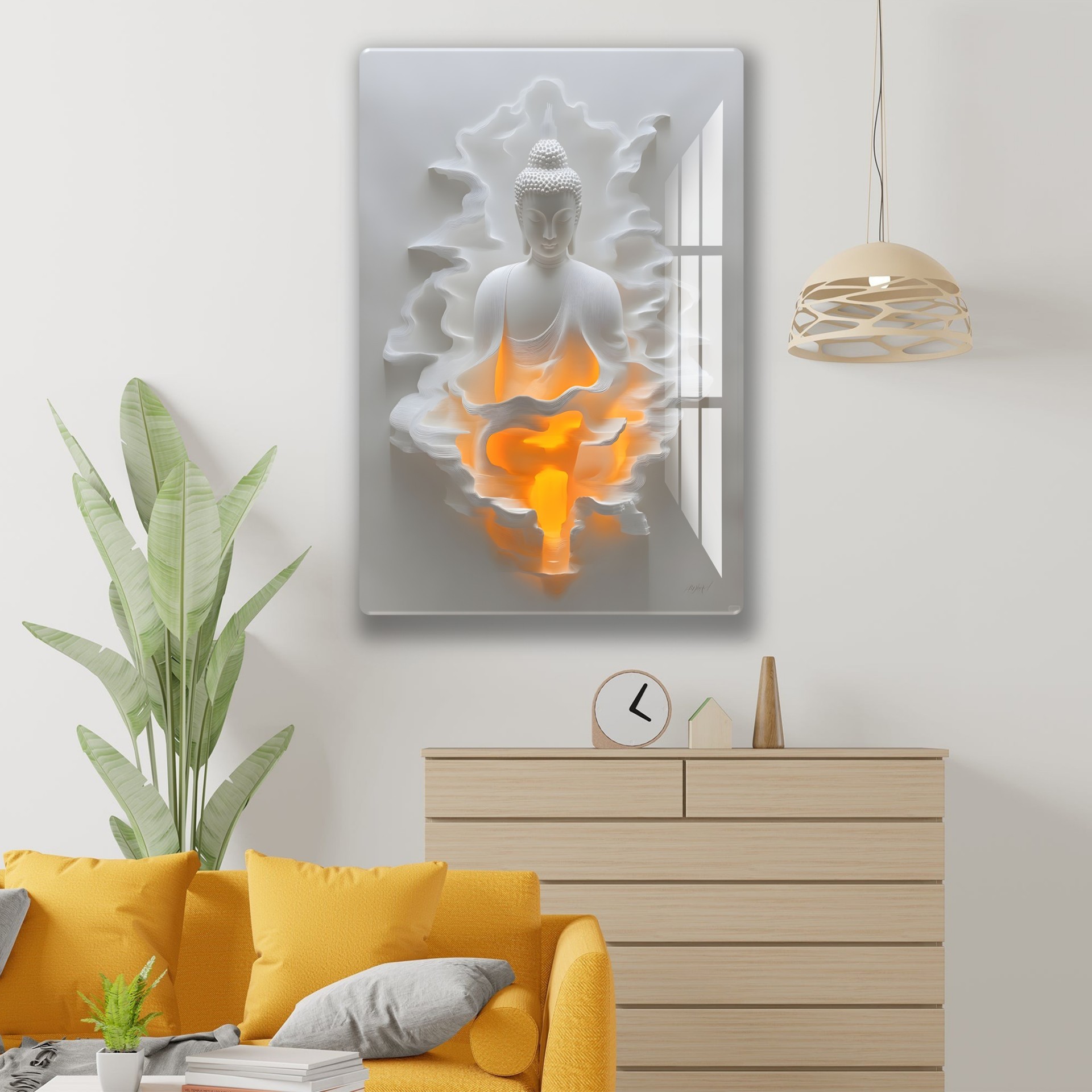 The Enlightened Flame of budha Acrylic Wall art