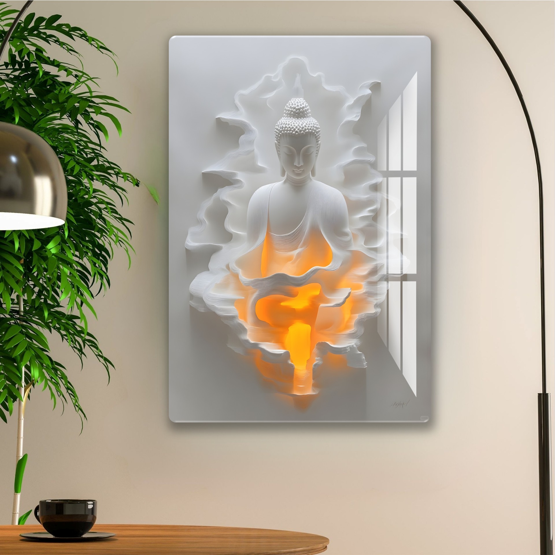 The Enlightened Flame of budha Acrylic Wall art