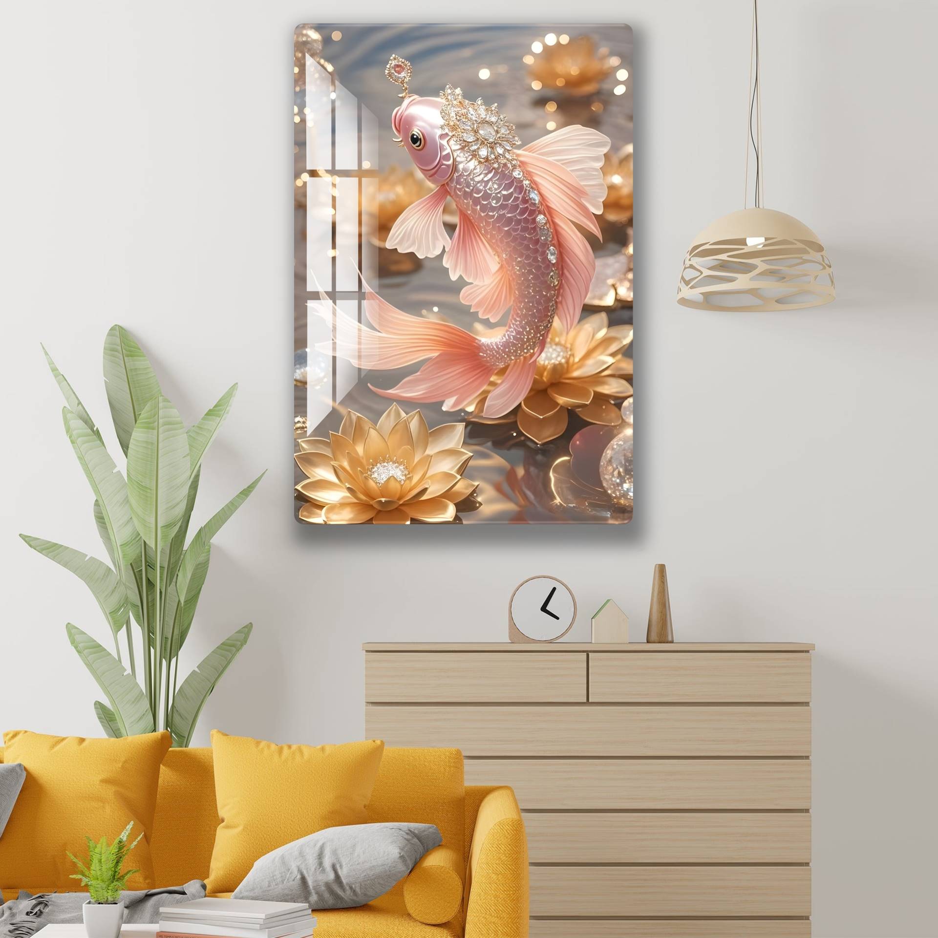 Flying Golden Fish Acrylic Wall Art