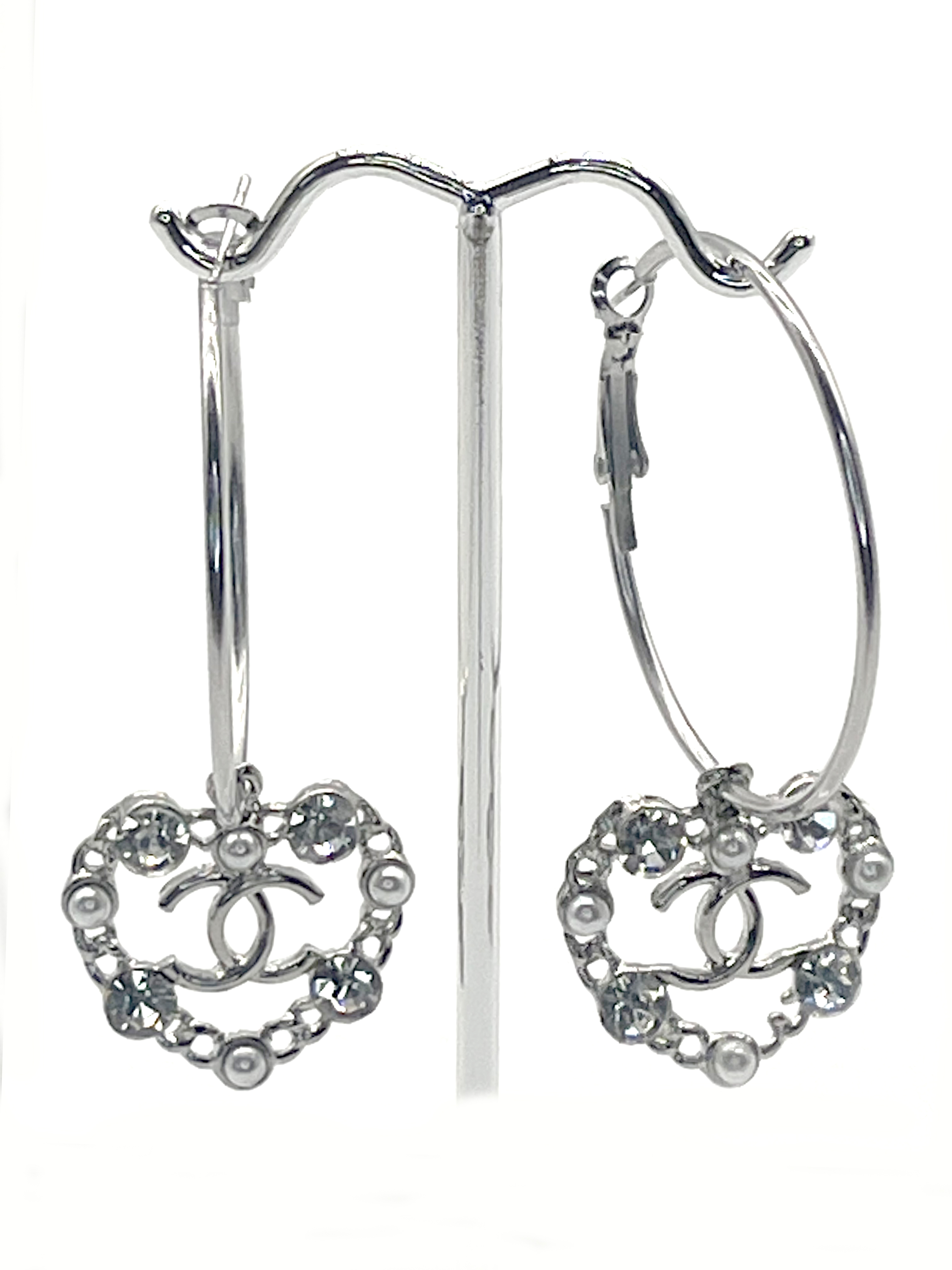 Chanel Heart Hoop Earrings