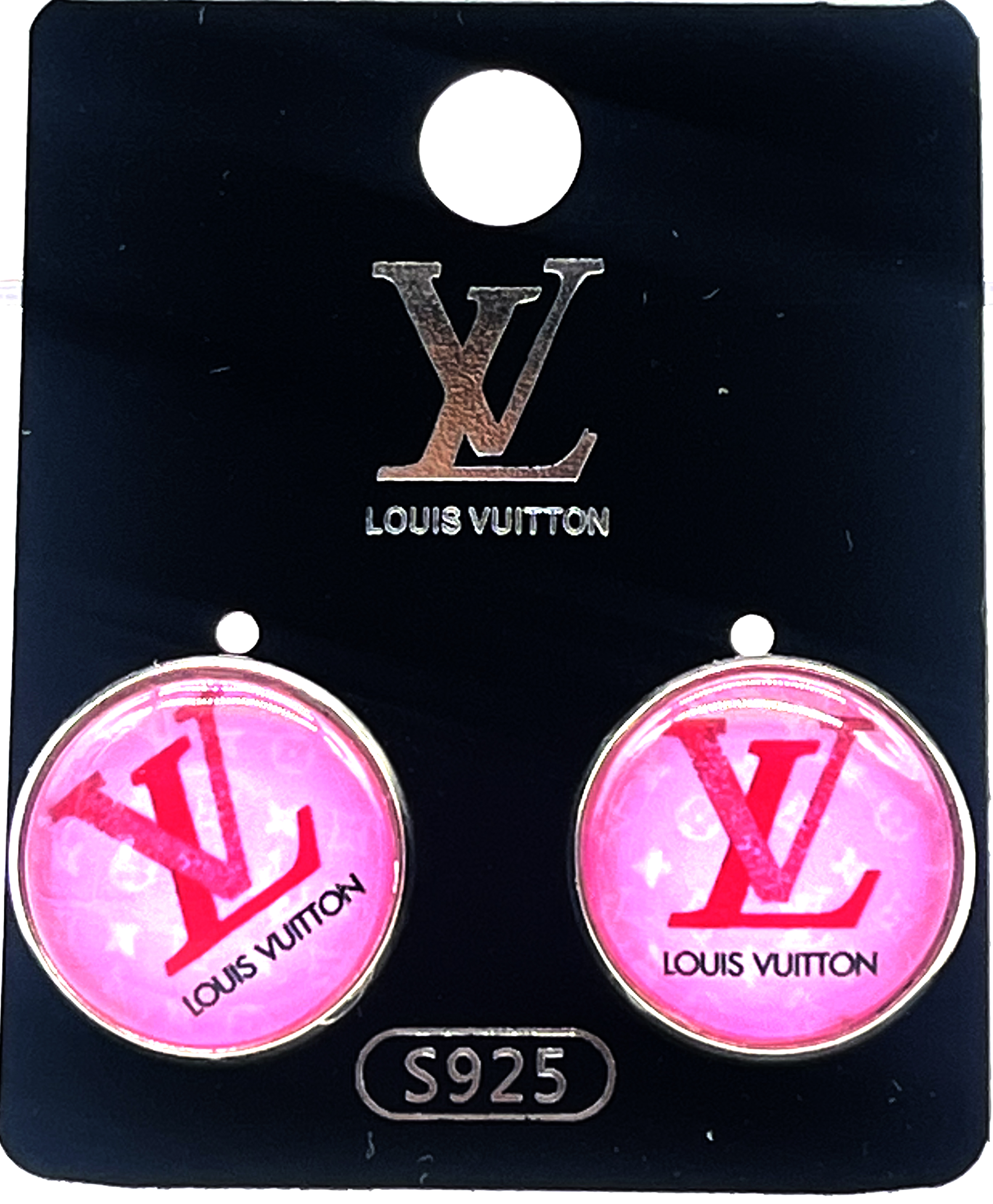 Louis Vuitton Pink Logo Earrings