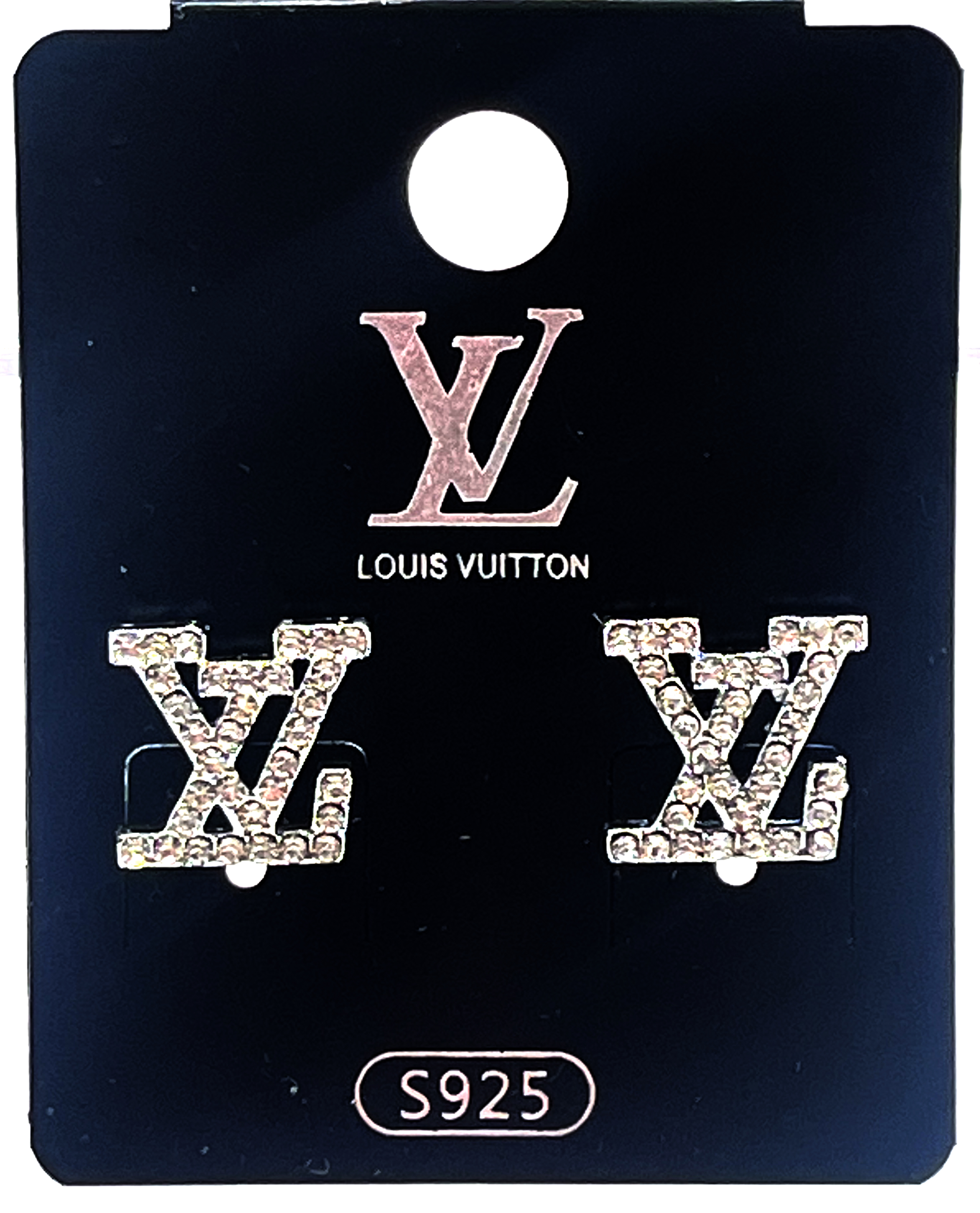 Louis Vuitton Crystal Logo Earrings
