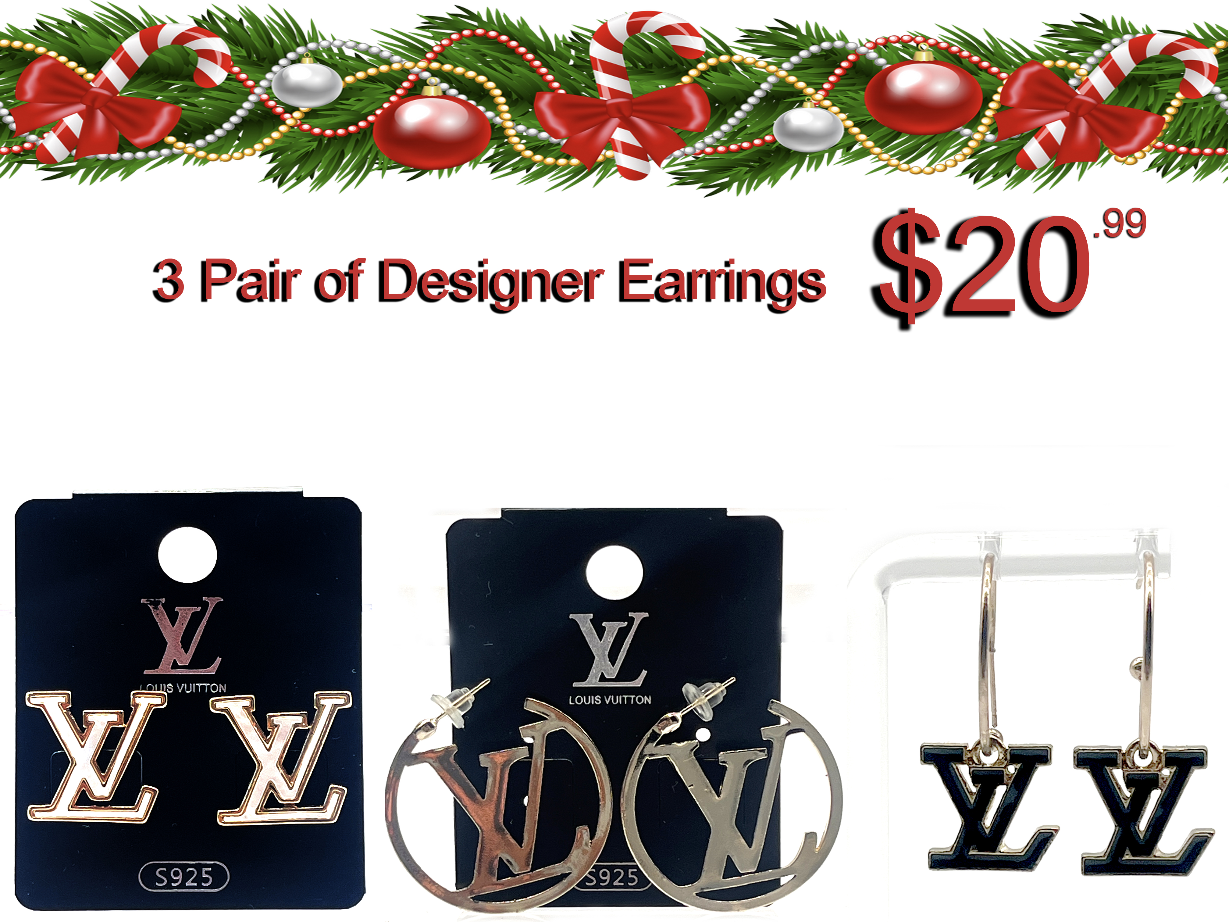Louis Vuitton Designer Earrings Set